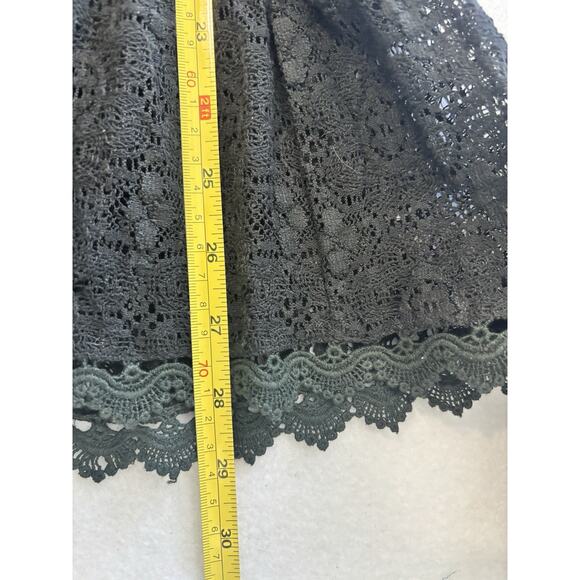 Anthropologie Flying Tomato Top Womens Large Black Lace Embroidered Peasant Boho - Picture 5 of 6